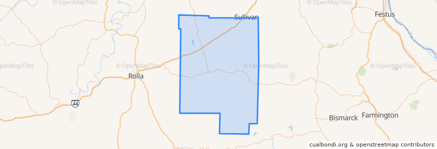 Mapa de ubicacion de Crawford County.