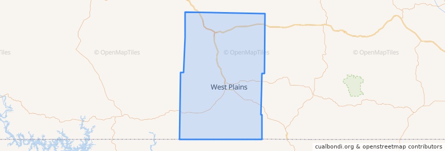 Mapa de ubicacion de Howell County.