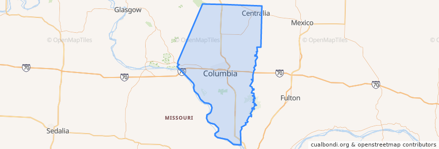 Mapa de ubicacion de Boone County.