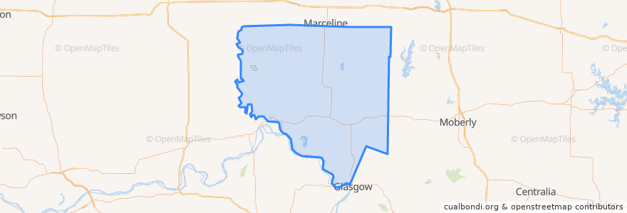 Mapa de ubicacion de Chariton County.