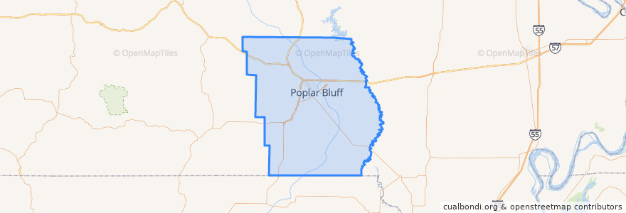 Mapa de ubicacion de Butler County.