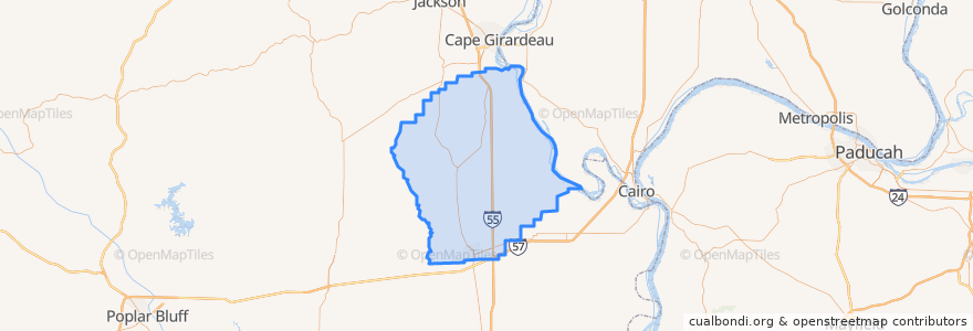 Mapa de ubicacion de Scott County.