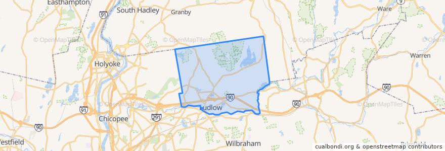 Mapa de ubicacion de Ludlow.