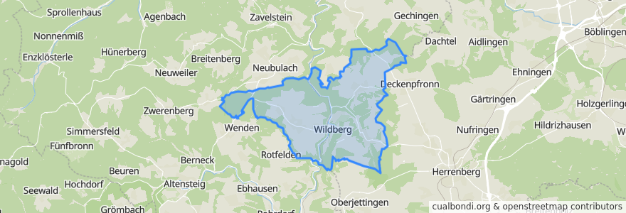 Mapa de ubicacion de Wildberg.