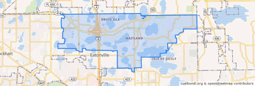 Mapa de ubicacion de Maitland.