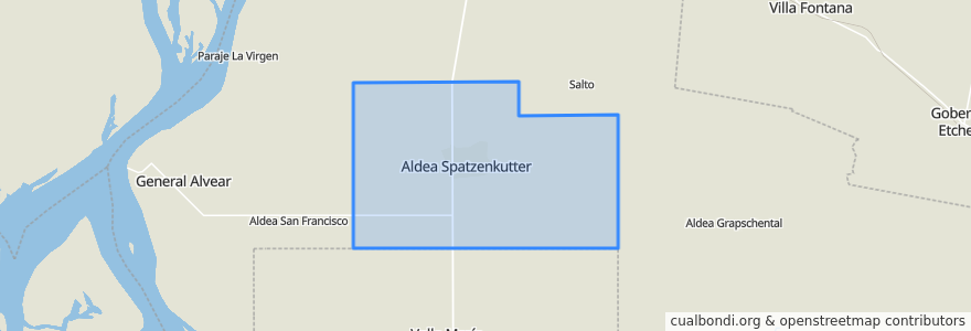 Mapa de ubicacion de Junta de Gobierno de Aldea Spatzenkutter.