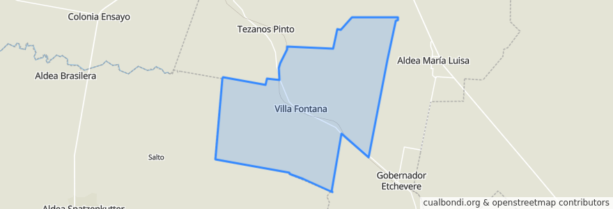 Mapa de ubicacion de Municipio de Villa Fontana.