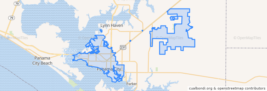 Mapa de ubicacion de Panama City.