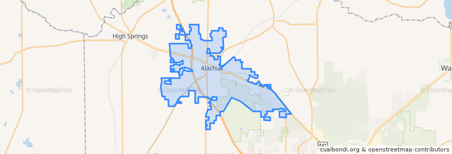 Mapa de ubicacion de Alachua.