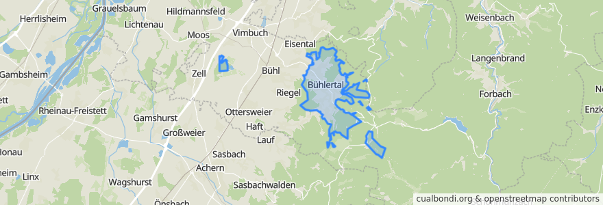 Mapa de ubicacion de Bühlertal.