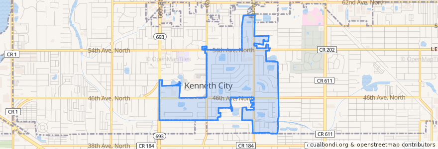 Mapa de ubicacion de Kenneth City.