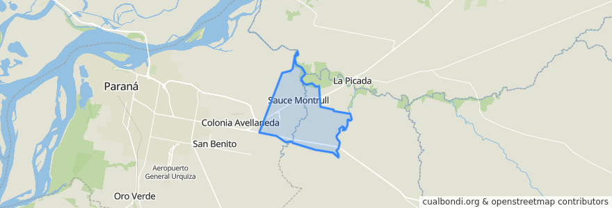 Mapa de ubicacion de Junta de Gobierno de Sauce Montrull.