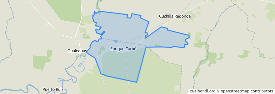 Mapa de ubicacion de Municipio de Enrique Carbó.