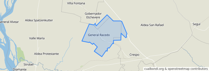 Mapa de ubicacion de Junta de Gobierno de General Racedo.