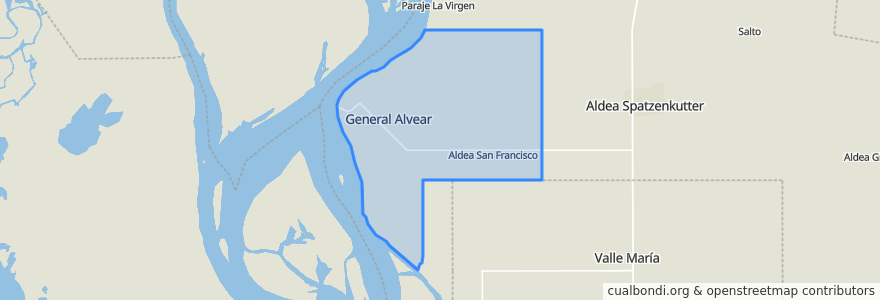 Mapa de ubicacion de Junta de Gobierno de General Alvear.