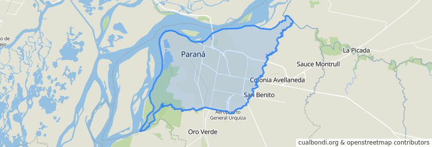 Mapa de ubicacion de Municipio de Paraná.