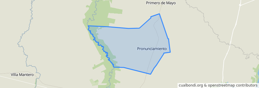 Mapa de ubicacion de Municipio de Pronunciamiento.