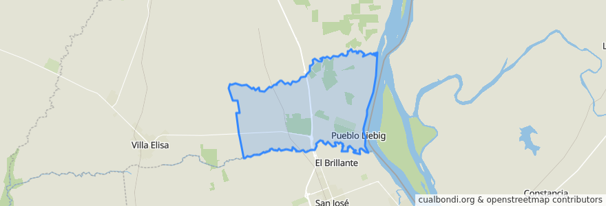 Mapa de ubicacion de Junta de Gobierno de Pueblo Liebig.