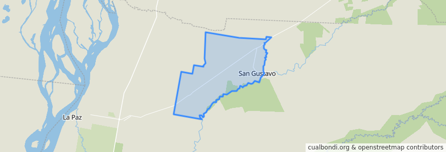 Mapa de ubicacion de Municipio de San Gustavo.