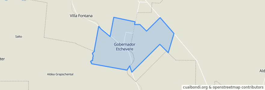 Mapa de ubicacion de Junta de Gobierno de Gobernador Etchevehere.