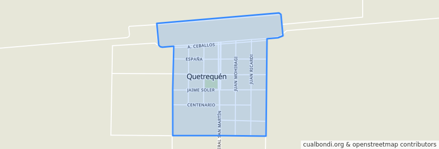 Mapa de ubicacion de Quetrequén.