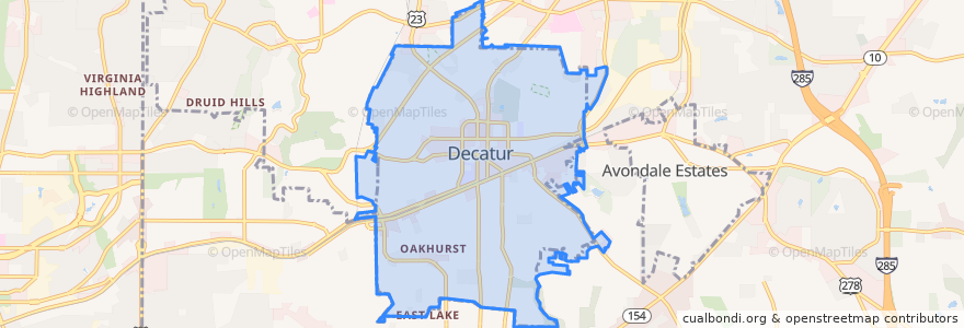 Mapa de ubicacion de Decatur.