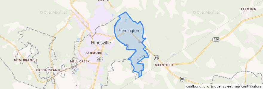 Mapa de ubicacion de Flemington.