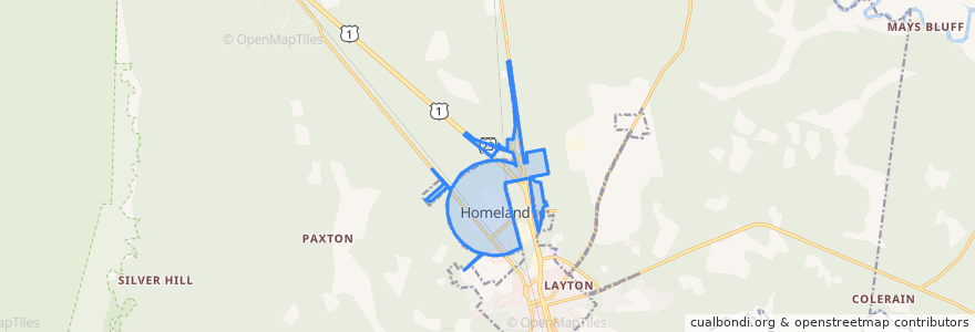 Mapa de ubicacion de Homeland.