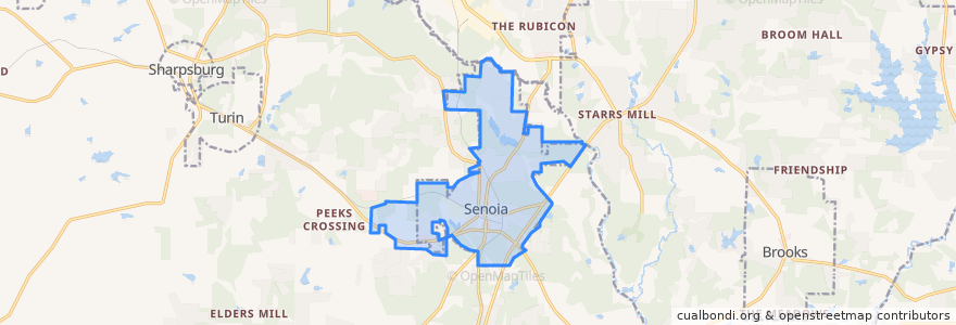 Mapa de ubicacion de Senoia.