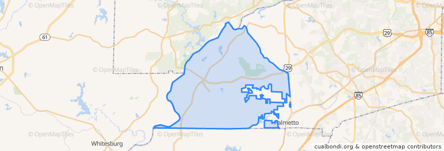 Mapa de ubicacion de Chattahoochee Hills.