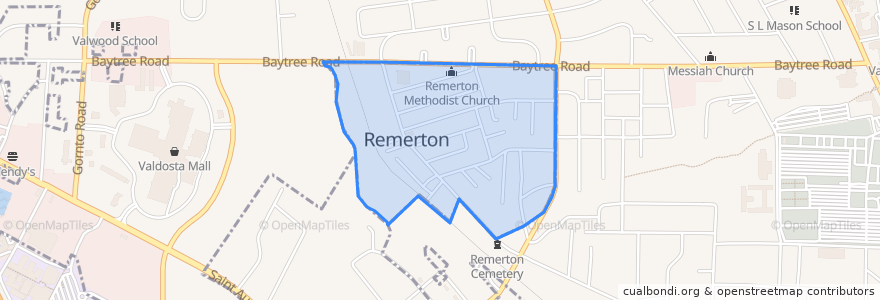 Mapa de ubicacion de Remerton.