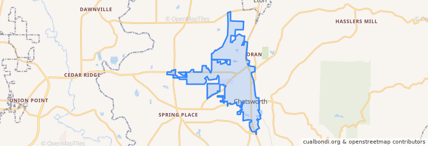 Mapa de ubicacion de Chatsworth.