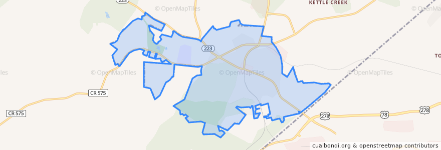 Mapa de ubicacion de Grovetown.