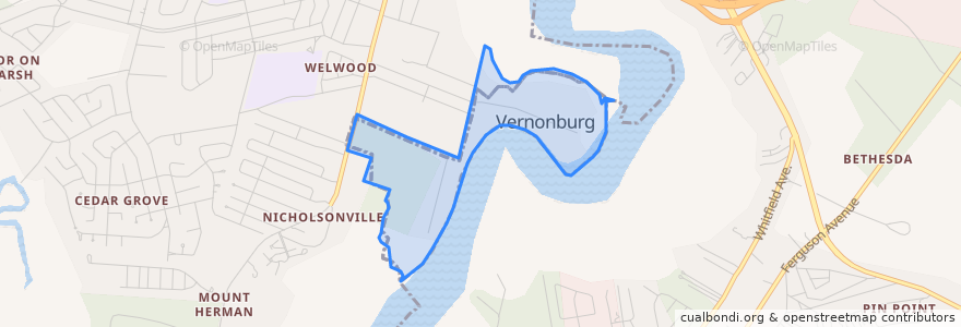 Mapa de ubicacion de Vernonburg.