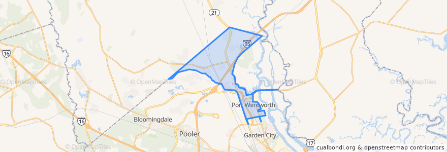 Mapa de ubicacion de Port Wentworth.