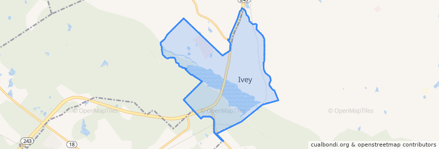 Mapa de ubicacion de Ivey.