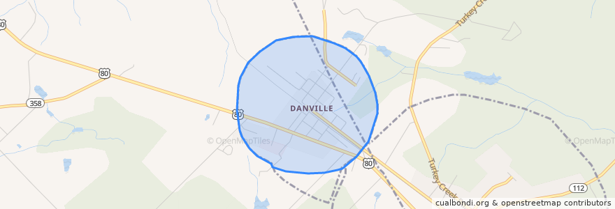 Mapa de ubicacion de Danville.