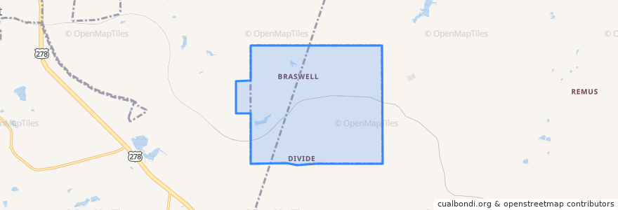 Mapa de ubicacion de Braswell.