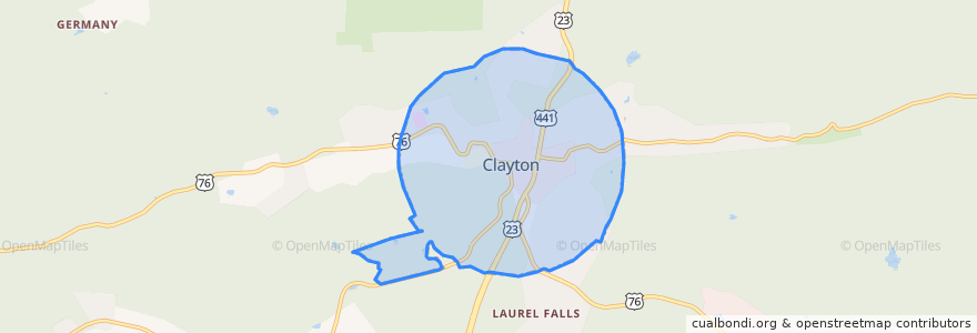 Mapa de ubicacion de Clayton.