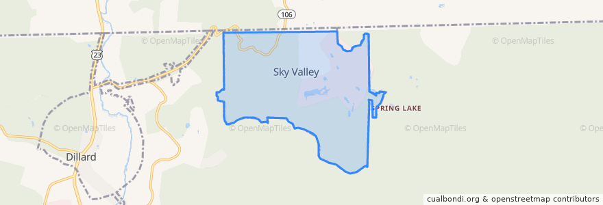 Mapa de ubicacion de Sky Valley.