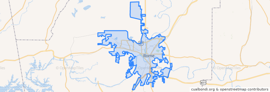 Mapa de ubicacion de Rome.