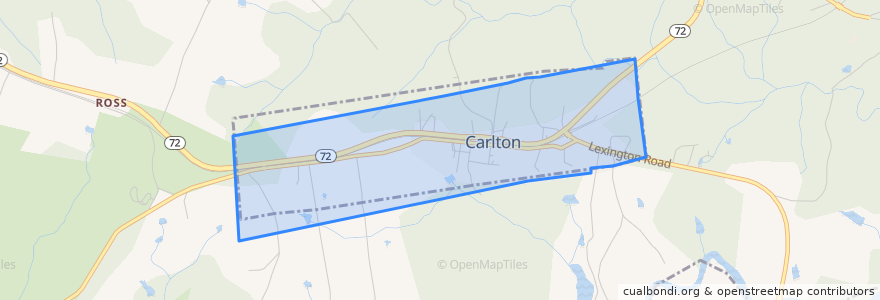 Mapa de ubicacion de Carlton.