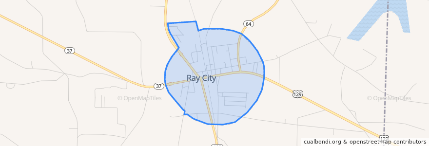 Mapa de ubicacion de Ray City.