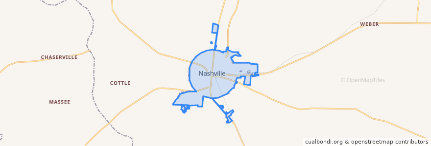 Mapa de ubicacion de Nashville.