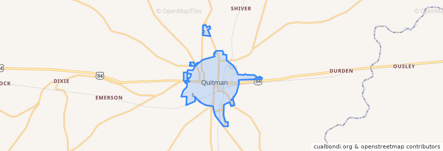 Mapa de ubicacion de Quitman.