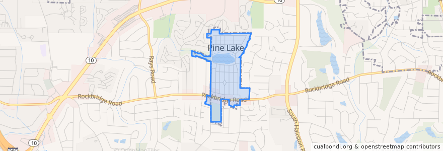 Mapa de ubicacion de Pine Lake.