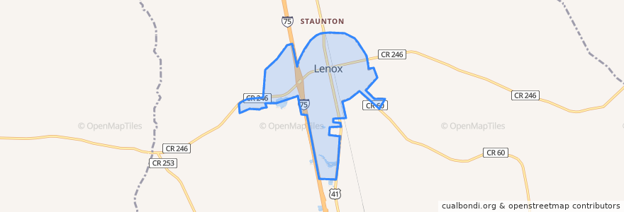 Mapa de ubicacion de Lenox.