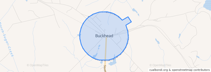 Mapa de ubicacion de Buckhead.