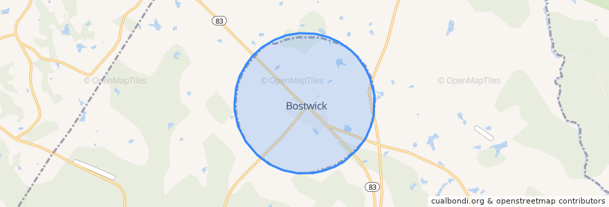 Mapa de ubicacion de Bostwick.