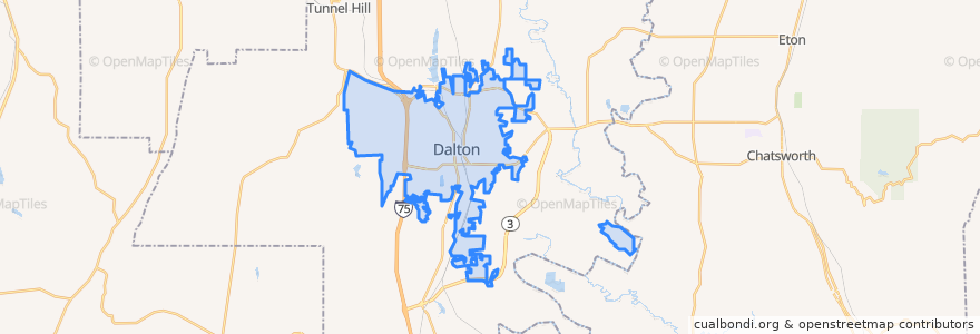 Mapa de ubicacion de Dalton.